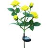 WHAPELQ anso Lampada da giardino a 5 teste a energia solare a forma di rosa da giardino, lampada da giardino per esterni (giallo)