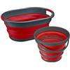 Westmark Set Portabiancheria + Secchi - Pieghevole risparmia Spazio, Cesto portabiancheria Portatile e Secchio Pieghevole per Camping, Pulizia, Gioco Bambini - per spazi Piccoli