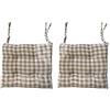 GBiancheria Cuscini Sedie Quadretto Beige 40x40cm con laccetti e morbida imbottitura confortevole 6 Cm Made in Italy (2)