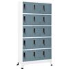 NITCA Armadietti Spogliatoio Metallici, Armadietto per Ufficio con 15 Scomparti e Serratura, Armadi Archivio in Acciaio, per Ufficio, Scuole e Palestra, Grigio Chiaro e Grigio Scuro 90x40x180 cm