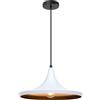 LEDKIA LIGHTING LEDKIA Lampada a Sospensione in Metallo Tri Presley Bianco | Design Stile Kasa Giapponese | Compatibile con Lampadina E27 | Cavo Regolabile in Altezza | Per Soggiorno e Cucina