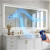 Ratsamee 80x180cm Bluetooth Specchio Bagno con Luce, 3 Colori Dimmerabili, Antiappannamento, Memoria, Touch Control, Montaggio a Parete - Specchio Trucco con Illuminazione
