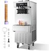 VEVOR Macchina per Gelato Soft Commerciale da Pavimento Produzione max. 20-28 L/h, Macchina per Creme Fredde Gelato Soft 2200 W 2 Tramogge da 6 Litri, Gelaterie, Pasticcerie, Feste, Ristorante
