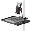 Generic Supporto per microfono 2 in 1 con supporto regolabile per telefono, vassoio rack per microfono a morsetto per scheda audio, registrazione, streaming live e spettacoli teatrali