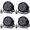 DELIBANG 4 Pezzi Luce di Scena 36 LED Par, RGB Illuminazione Palco dmx-7CH con Telecomando e Attivato dal Suono, Luci Par per Party Bar nuziale Banda Halloween