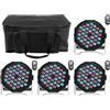 DELIBANG 4 Pezzi 36 Par LED Faretto con Borsa, RGB Luce da Palcoscenico DMX512 con Telecomando e Attivato dal Suono, Luci Palco per Party Bar nuziale Banda Halloween