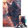 JIANGENNF Puzzle per adulti da 1000 pezzi con volpe Kitsune nera, gioco impossibile, attività divertenti da fare in casa, regalo di Natale o compleanno 50x75cm