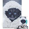 JIANGENNF Puzzle da 1000 pezzi per adulti con gattino nero nella neve, giochi per tutta la famiglia, decorazione perfetta, compleanno e Natale 38x26cm