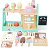 KIYTARBOO Gelateria Giocattolo per Bambini,Cucina Giocattolo per Bambini Giochi Montessori 2 3 Anno,Carretto Gelati Giocattolo con Cibo Menù e Soldi per Giocare Giochi Bimba Bambina Bimbo Bambinia 3 4 5 Anni