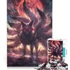 JIANGENNF Puzzle da 1000 pezzi per adulti, volpe Kitsune nera e luna, gioco rompicapo, divertente antistress, per rafforzare l'amore tra le coppie 50x75cm
