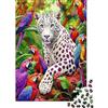 XyZpTqRwLmN Leopardo Bianco Foresta Tropicale Puzzle 1000 Pezzi Carta per Adulti Pappagallo Colorato Decorazione Casa Relax Interazione Familiare Regalo 38x26cm/1000pcs