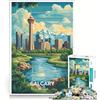 JIANGENNF Puzzle da 1000 pezzi per ragazzi, Calgary, Canada, giochi educativi, attività divertenti da fare a casa, collezione d'artista, belle arti 38x26cm