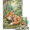 JIANGENNF Puzzle per adulti da 1000 pezzi raffigurante una mamma volpe con il suo cucciolo decorazione da parete ideale per il divertimento di tutta la famiglia un'ottima idea regalo per tutta la famiglia