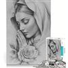 JIANGENNF Puzzle per adulti da 1000 pezzi raffigurante la Madonna antistress decorazione perfetta regalo di compleanno o per occasioni speciali 38x52cm