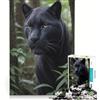 JIANGENNF Puzzle da 1000 pezzi per adulti con volto di giaguaro nero, gioco per famiglie, difficile e stimolante, regalo di compleanno e unico 38x52cm