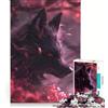 JIANGENNF Puzzle per adulti da 1000 pezzi, Kitsune nera, volpe malvagia, gioco impossibile, attività divertenti da fare in casa, regali di Natale e compleanno 38x26cm