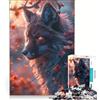 JIANGENNF Puzzle per adulti da 1000 pezzi con volpe Kitsune nera, decorazione da parete, impegnativo da completare, compleanni e occasioni speciali 38x26cm
