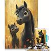 JIANGENNF Puzzle da 1000 pezzi con cavallo madre e puledro gioco educativo antistress compleanno e Natale 38x52cm