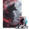 JIANGENNF Puzzle per adulti da 1000 pezzi con volpe Kitsune nera, gioco rompicapo, antistress, lista dei desideri con Babbo Natale 50x75cm