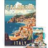 JIANGENNF Puzzle per adulti da 1000 pezzi con la Calabria in Italia, gioco per famiglie, antistress, compleanno e Natale 38x26cm