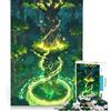JIANGENNF Puzzle per ragazzi da 1000 pezzi: Albero Madre Foresta Elettrica Giocattolo fai-da-te Migliora la memoria con poster e foglio di curiosità abbinati 38x26cm