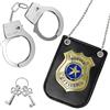 Huahuanghui Manette Polizia e Distintivo PoliziA,Manette Giocattolo con Chiavi