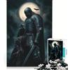 JIANGENNF Puzzle per adulti da 1000 pezzi, Cavaliere Nero al Chiaro di Luna, gioco divertente, antistress, con pezzi a incastro di forma casuale 38x26cm