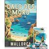 JIANGENNF Puzzle da 1000 pezzi per adulti Calo Des Moro a Maiorca, giochi per famiglie, passatempo ideale per le vacanze, compleanno e Natale 38x26cm