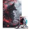 JIANGENNF Puzzle per adulti da 1000 pezzi con volpe Kitsune nera, gioco rilassante, sfida impegnativa, per rafforzare l'amore tra le coppie 38x26cm