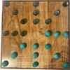 Thorness Nine Men's Morris Marble Game con biglie di vetro e tavola in legno, gioco strategico solitario strategico, 20 cm x 20 cm