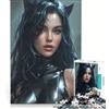 JIANGENNF Puzzle per adulti da 1000 pezzi con gattino nero, giocattolo educativo, taglio di precisione, per rafforzare il legame di coppia 38x52cm