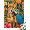 XyZpTqRwLmN Giaguaro Tropicale Puzzle 1000 Pezzi Carta per Adulti Pappagallo Colorato Scena Fiori Gioco di Puzzle 1000 Pezzi Famiglia Relax Decorazione Regalo 38x26cm/1000pcs