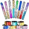 Meet-shop Braccialetti Sirena,Braccialetto Magico per Bambini 6PCS Braccialetti di Paillettes Paillettes Bracciale Slap per Bambini Adulti Regali per Feste di Compleanno,Colore Casuale