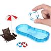Toyvian Casa delle bambole Mini piscina in miniatura sedia da spiaggia set decorazioni per la casa delle bambole accessori estivi mini giocattolo regalo per la spiaggia e la decorazione estiva