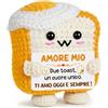 Buioata Regalo Coppia Lui E Lei, Peluche Toast Alluncinetto Amigurumi con Scritta Amore Mio, Regalo Romantico per Lui Lei, Mini Crochet Pane Tostato Idea Regalo Anniversario San Valentino