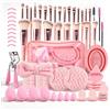 Gyism Set di 65 pennelli da trucco professionali con custodia, pennelli da trucco, spugne e accessori per il trucco, multifunzionali, per occhi e viso, pennelli in formato da viaggio, super morbidi