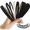BUTBU Fascia Cerchietto Capelli Donna, 7 pz Serie Nero + 10 pz Elastico
