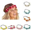Meet-shop Fasce Corona di Fiori Ghirlanda,Multicolore Ghirlande Fasce 8 Pezzi Ghirlande Fasce Capelli Fiori con Nastri Elastici per Donna Ragazza Festa Nozze Spiaggia