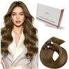 Hetto Extension Capelli Veri Cheratina Marrone Chiaro 60cm 50Ciocche | Remy umani, U tip cheratina, invisibile e confortevole. Anti-groviglio, styling termico. Per matrimonio e uso quotidiano