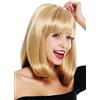 WIG ME UP - VK-1-660H Parrucca donna Corta Altezza spalle Bob lungo Frangetta Liscia Mix biondo Biondo chiaro