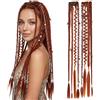 Silk-co Extension Treccine Boho Braids Clip in Dreads 2 Ciocche Trecce Capelli Sintetici Posticci Donna 50cm 50g Rosso Rame