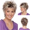 GLXLSBZ Parrucca Donna Capelli Veri Corti Bionda, Parrucca Riccia Ondulata Lady Resistente al Calore, Capelli Corti Leggermente Ondulati Lady