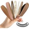 BUTBU Fascia Cerchietto Capelli Donna, 7 pz Serie Marrone + 10 pz Elastico