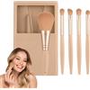 Acunny Set di pennelli da viaggio, dimensioni riso, piccole spazzole per il trucco con cassa e specchio, per la fondazione portatile, correttore per ombretto, applicatore per donne, ragazze