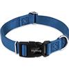 Hyhug Tinta unita Classico regolare Collo pesante per cani di taglia media di taglia piccola, regolazione del design unica. Scivolo in triglide (fibbia). (Medio M, Blu classico)