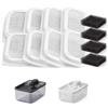 Feandrea Filtri di Ricambio per Fontanella Gatto, 8 Pezzi, Carbone Attivo | Per Distributore d'Acqua, 4 Strati, 6,6 x 4,7 x 1 cm, Bianco, Collezione BOXAL PWF003W101
