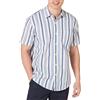 Amazon Essentials Camicia in Popeline a Maniche Corte Regular Fit Uomo, Blu Bianco Righe, S