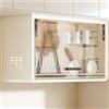Tqertrtfxa Scaffale multifunzionale per la cucina, Portaoggetti da a parete — Scolapiatti senza foratura e organizer per pensili (sottopensile o a parete)(Creamy White,54*26*34cm/21.3*10.2*13.4in)