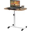 Lvhecforhm Scrivania con Ruote, Scrivania per Computer 60×40cm, Scrivania per Computer Regolabile in Altezza, Scrivania Verticale Mobile, 360° Tavolo Mobile Rotazione Pieghevole Marrone