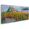 Giallobus - Quadri Grande Formato XXL - Mikki Senkarik - Artisti Moderni - La Canzone dei Girasoli - Tela Canvas - 308x140cm | 3pcs. x 100x140cm - Pronto da Appendere - Quadri Moderni per la casa